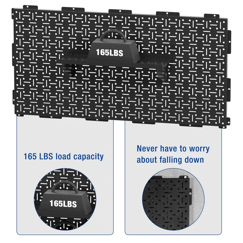WORKPRO schwarzes Metall-Stahl-Pegboard für Garagenwände – Wandorganizer 2