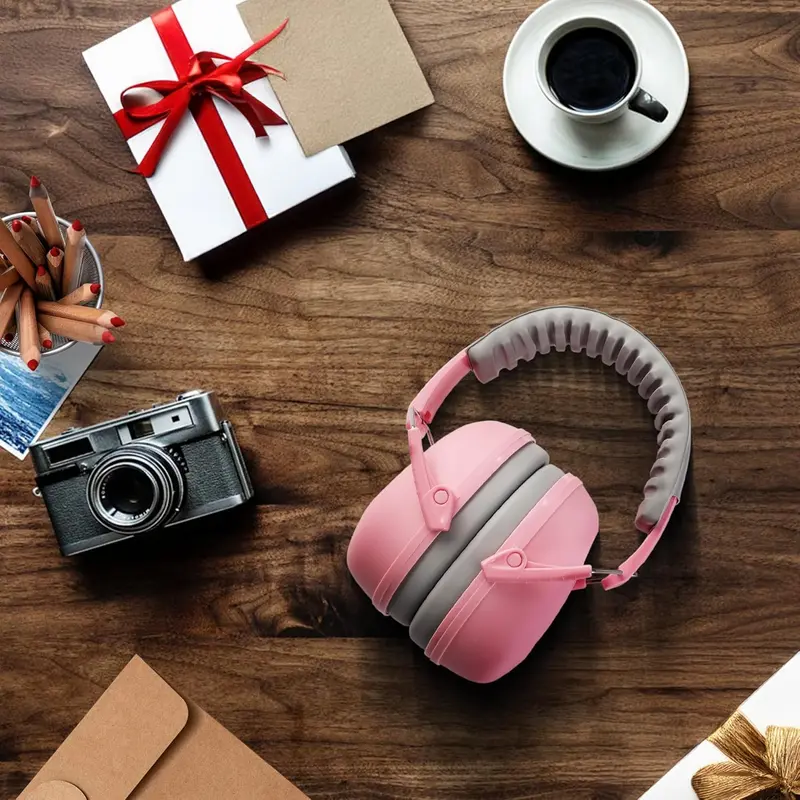 WORKPRO Sicherheits-Ohrstöpsel, Schalldämmung 25 dB, Geräuschunterdrückende Kopfhörer für Kinder – Rosa Band
