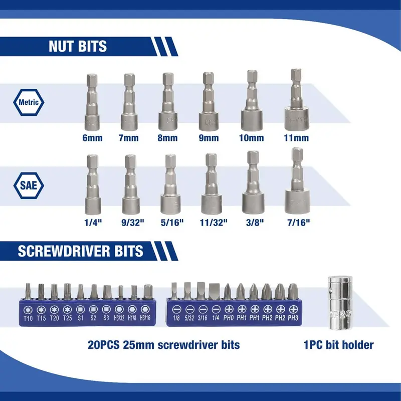WORKPRO Steckschlüssel-Set, 70-teilig, 1/4-Zoll-Antrieb mit Schnellspann-Ratsche, metrisch und SAE