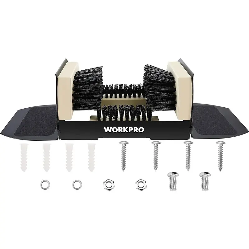 WORKPRO Stiefelbürste mit Kratzer für den Außenbereich, Schuhreinigungsbürste, Stiefelreiniger mit Klappen, robuste Stiefelreinigungsbürste