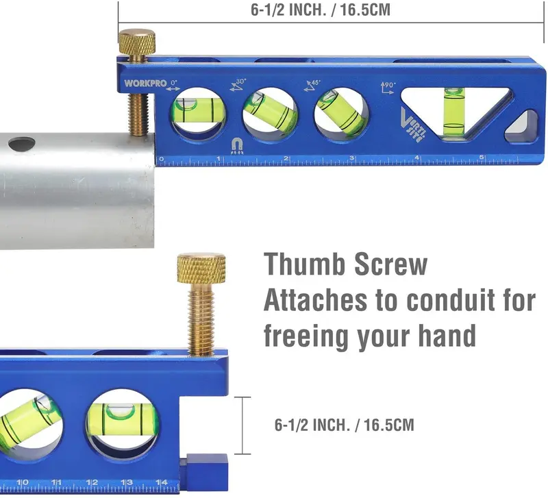 WORKPRO Torpedo-Wasserwaage aus Aluminiumlegierung, 16,5 cm 2