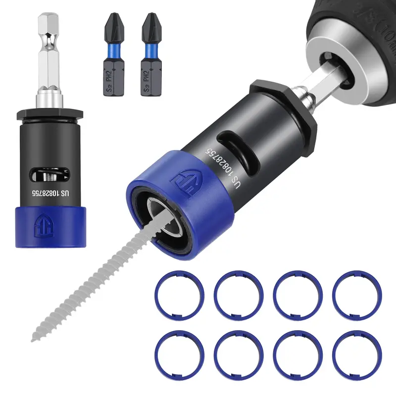 WORKPRO Trockenbau-Bithalter mit 10 Schutzringen und 2 PH2-Aufsätzen für Schlagschrauber (1 Zoll)