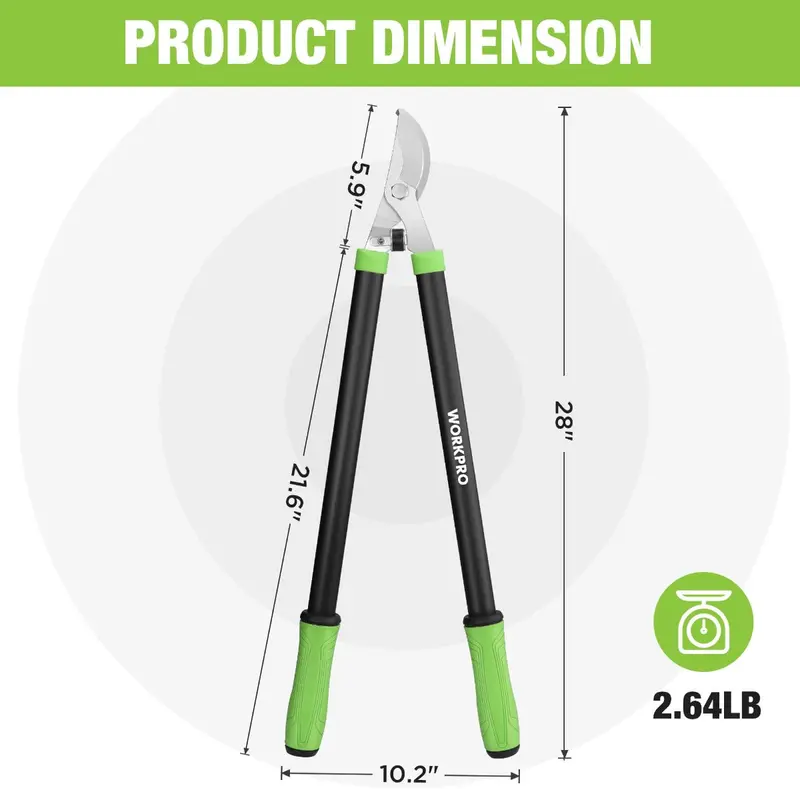 WORKPRO Umgehungs-Gartenschere, 71 cm (28 Zoll), Astschere mit Klinge aus 65MN-Federstahl 2