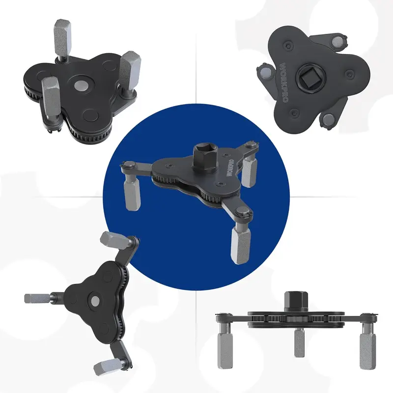WORKPRO Universal-Ölfilter-Schlüssel, verstellbar, magnetisch – Ölfilter-Entfernungswerkzeug, Set für Ölwechsel, ideal für Motorfilter, Leitungen und Armaturen