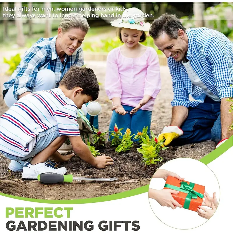 WORKPRO Unkrautstecher „Löwenzahn“ 29 cm mit weichem Griff, hochglanzpolierter Edelstahl-Garten-Unkrautentferner, zweizinkiger Gabel-Unkrautstecher für Rasen, Ackerland, Umpflanzen und Gartenarbeit