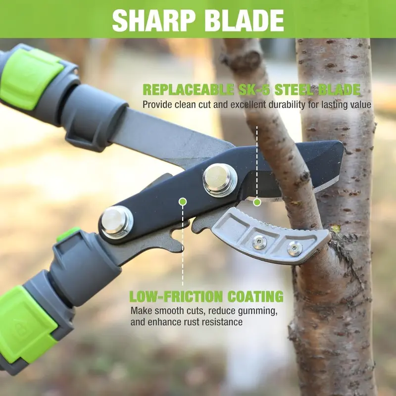 WORKPRO verstellbare Gartenschere mit Amboss, 63–94 cm (25–37 Zoll), robuste Astschere für Garten und Baum