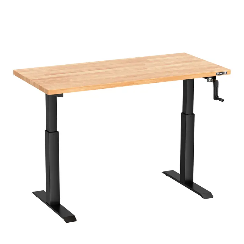 WORKPRO verstellbare Werkbank, 120 × 60 cm, mit Kurbelgestell, Tragkraft bis 136 kg