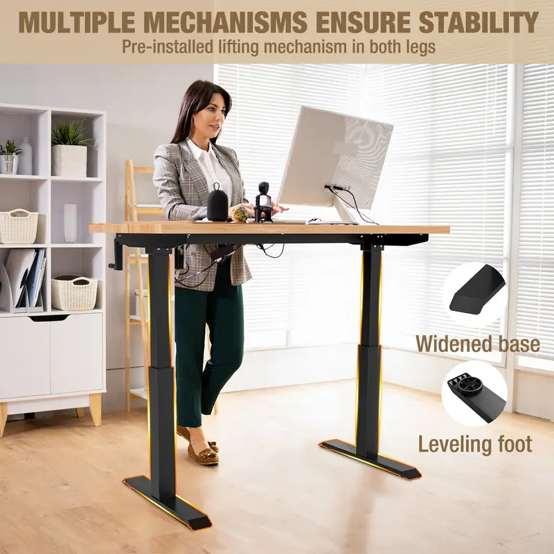 WORKPRO verstellbare Werkbank, 120 × 60 cm, mit Kurbelgestell, Tragkraft bis 136 kg