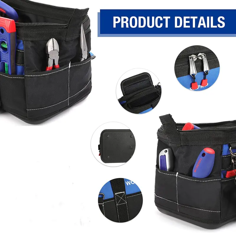WORKPRO Werkzeugtasche mit extra breitem Mund, 40 cm, wasserdichte, geformte Basis