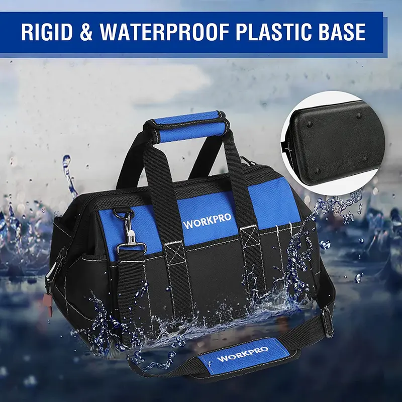 WORKPRO Werkzeugtasche mit extra breitem Mund, 40 cm, wasserdichte, geformte Basis