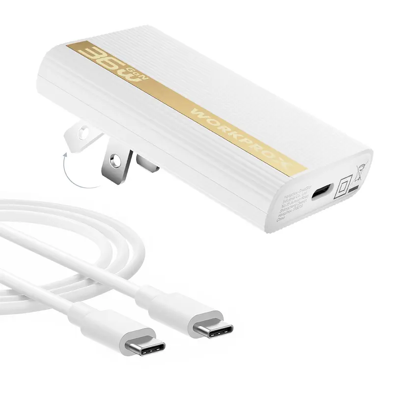 WORKPROX 36 W GaN Ultraflacher Wandladegerät mit klappbarem Stecker und USB-C-Kabel (Schnellladen)