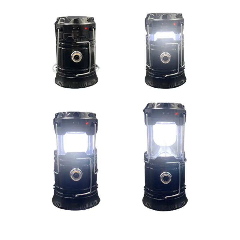 Zusammenklappbare tragbare LED-Campinglaterne mit Solar- und USB-Aufladung 2